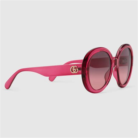 occhiali da sole gucci donna rotondi|Occhiali da sole rotondi in iniezione rosa .